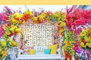 Floral Swing for Haldi Photos - Jaipur Event Management